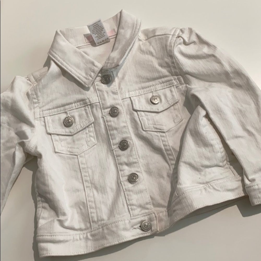White toddler jean  jacket